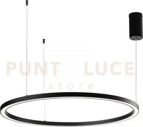 Lampadario a sospensione led hoop nera 60w 9000lm cct 3000k 4000k 6...