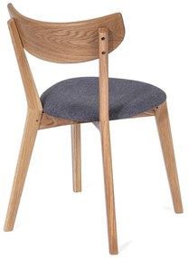 Sedia da pranzo in rovere con seduta grigia Arch - Bonami Essentials