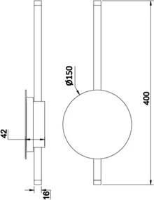Ondaluce - Applique LED dimmerabile JAMES LED/16W/230V dorata