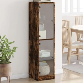 Credenza Con Ante İn Vetro Rovere Fumo 35x37x142 Cm /