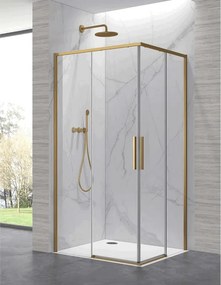 Box doccia 80x100cm angolare porte scorrevoli finitura oro| KLA1000R - KAMALU