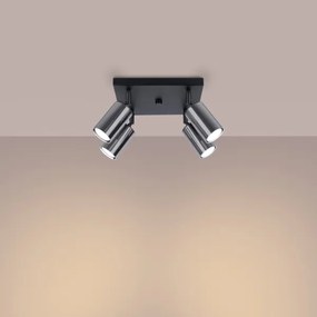 Sollux SL.1370 - Faretto WINX 4xGU10/10W/230V nero/cromo