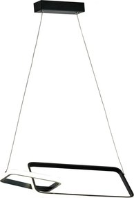 Lampadario LED moderno Jody nero, luce con 3 temperature di colore 1800 lumen, NOVECENTO