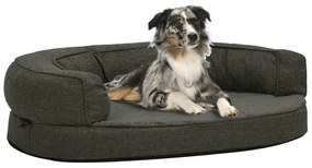 Materasso ergonomico per cani 75x53 cm pile lino grigio scuro