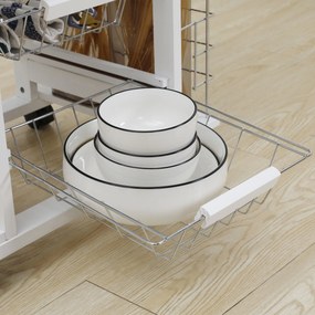 Carrello da Cucina con Ripiani e Cassetto Piano di Lavoro in Ceramica 57x37x83 cm...