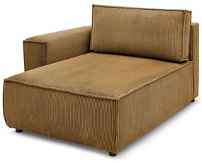 Modulo divano in velluto a coste color senape, angolo sinistro Nihad modular - Bobochic Paris