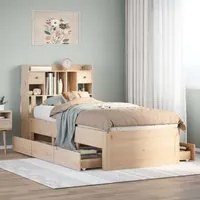 Letto Libreria senza Materasso 100x200 cm in Legno di Pino 3308966