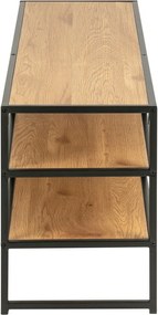 Mobile TV nero-color legno naturale effetto rovere 120x46 cm Seaford - Actona