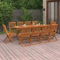 Set Pranzo da Giardino 11 pz in Legno Massello di Acacia cod mxl 35047