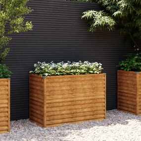 Fioriera Rialzata Da Giardino 100x50x69 Cm İn Acciaio Corten /