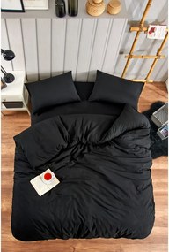 Set copripiumino e federa nero per letto matrimoniale o esteso con lenzuolo incluso/4 pezzi 200x220 cm Classic – Mila Home