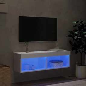 Mobile Porta TV con Luci LED Bianco 100x30x30 cm