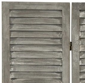 Divisorio a 3 pannelli grigio 106,5x166 cm in legno massello