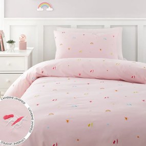 Biancheria da letto singola per bambini 135x200 cm Embroidered Unicorn - Catherine Lansfield