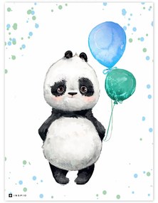 Quadretto - Panda con i palloncini per la camera dei bambini | Inspio