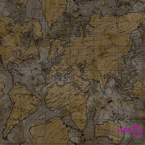 Noordwand Carta da Parati Friends & Coffee The World Map Metallizzato