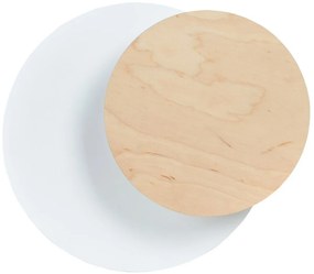 Applique da Parete Circle Bianca e in Legno Luce Indiretta Base G9
