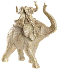 Statua Decorativa DKD Home Decor Elefante Dorato Resina (24 x 10 x 25,5 cm)
