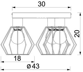 Faretto LETI 3xE27/15W/230V nero