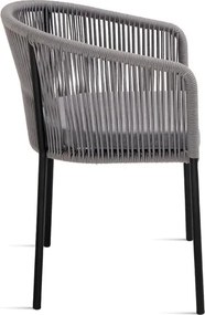 Sedia in corda Grigio Chiaro con struttura in metallo JOAN 2 sedie