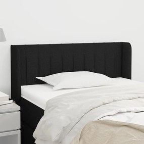 Testiera Ad Orecchio Nera 103x16x78/88 Cm İn Tessuto /