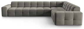 Divano angolare in velluto grigio (angolo destro) Kendal - Micadoni Home