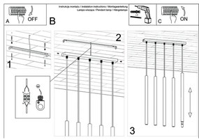 Sollux SL.0468 - Lampadario a sospensione con filo PASTELO 5xG9/8W/230V bianco