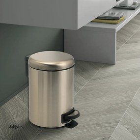 Pattumiera "Potty" C/Pedale e Contenitore Estraibile Da L 20,6 Cm In Acciaio Inox e Resine Termoplastiche Finitura Oro Matto 5 Lt