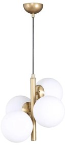 Lampada a sospensione con paralume in vetro oro e bianco ø 15 cm Forte - Squid Lighting