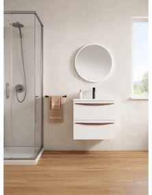 Mobile da bagno sotto lavabo VISOBATH Arco bianco laccato opaco L 60 x H 55 x P 45 cm 2 cassetti, lavabo posizionabile centralmente non incluso