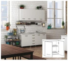 Kit Cucina Pensile 2 Ante Scolapiatti 80X32Xh72 Cm Bianco
