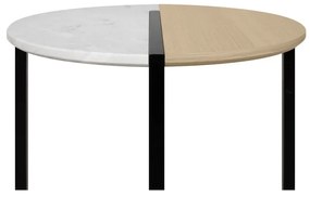 Tavolino rotondo con piano in rovere ø 80 cm Sonata - TemaHome