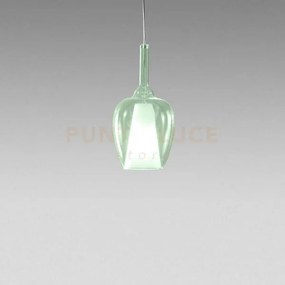 Ofelia s/10 mini - vetro verde-trasparente e portalampada bianco at...