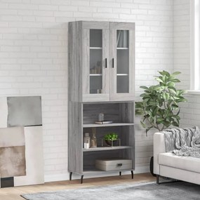 Credenza Grigio Sonoma 69,5x34x180 Cm İn Legno Multistrato /