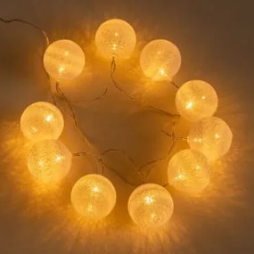 Ghirlanda Decorativa Di Luci Led Bianche (1,80 M - 4,50 M) Adda 10 Palline & Pile - Sklum