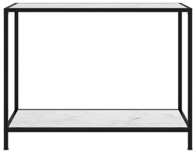 Tavolo consolle bianco 100x35x75 cm in vetro temperato