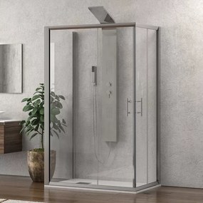 Box doccia tre lati 70x70x70 doppio scorrevole vetro trasparente anticalcare KF1000 - KAMALU