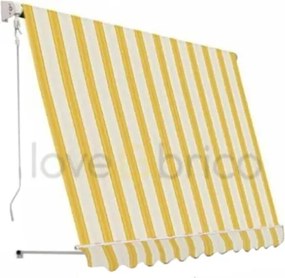 Tenda Da Sole Sangiorgio 400x300 A Caduta Senza Cassonetto Con Braccetti Giallo A Righe