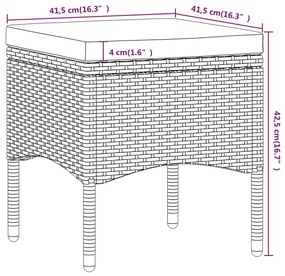 Set Bistrot da Giardino 5pz Polyrattan e Vetro Temperato Grigio