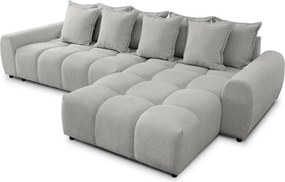 Divano angolare grigio chiaro (con penisola a destra/con chaise lounge) Albane – Ropez