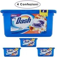 Dash allin1 pods detersivo per lavatrice in monodosi ambra 4 confezioni da 30 capsule