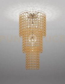 Giogali lampadadario a soffitto ca3 cristallo ambra e cromo lucido ...