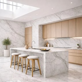 Pannello decorativo effetto marmo set 6 pz 4,3 mt2 PVC in UV 120 x 60 Marmo Bianco