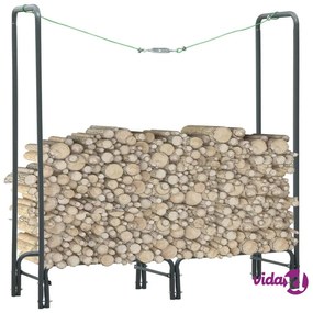vidaXL Rastrelliera per Legna da Ardere Antracite 120x35x120cm Acciaio