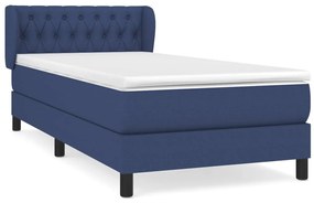 Giroletto a molle con materasso blu 100x200 cm in tessuto