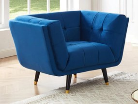 Poltrona in Velluto Blu notte - SAMANTHA II