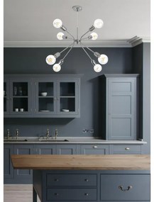 Plafoniera industriale Sandra Ø 65 cm grigio IP20, 8XE27