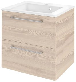 Mobile da bagno sospeso sotto lavabo L 60 x H 58 x P 46 cm marrone opaco, 2 cassetti SENSEA Remix