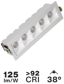 Faro LED da Incasso 12W Foro 140x35mm Bianco Colore Bianco Naturale 4.000K
