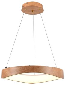 Lampadario LED sospeso 25W circolare colore legno 3000K – Ø500mm